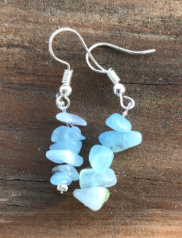 Blue Gemstone Dangle Earrings